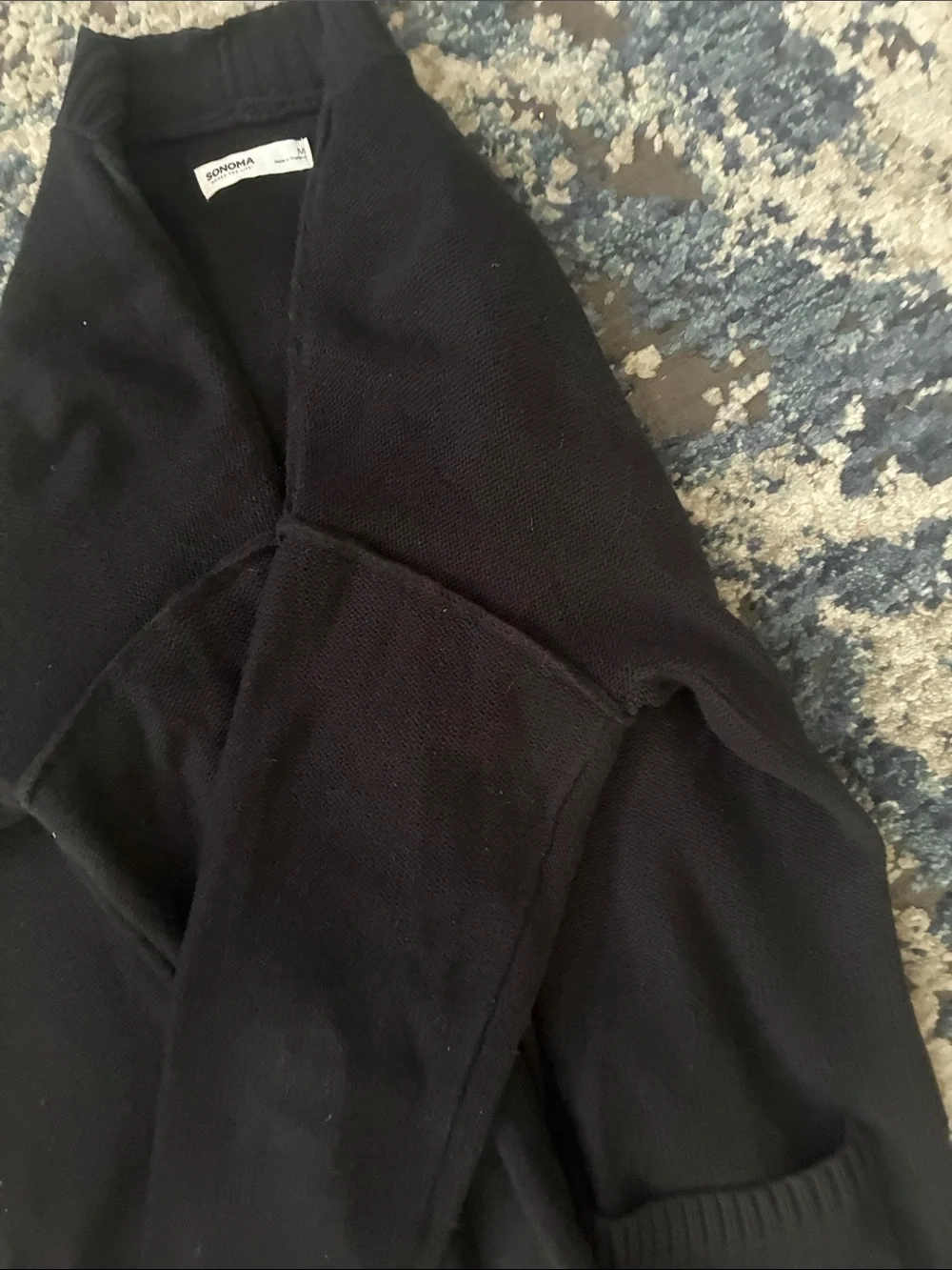 Sonoma Black Women’s Open-Front Pocket Cardigan Sweater